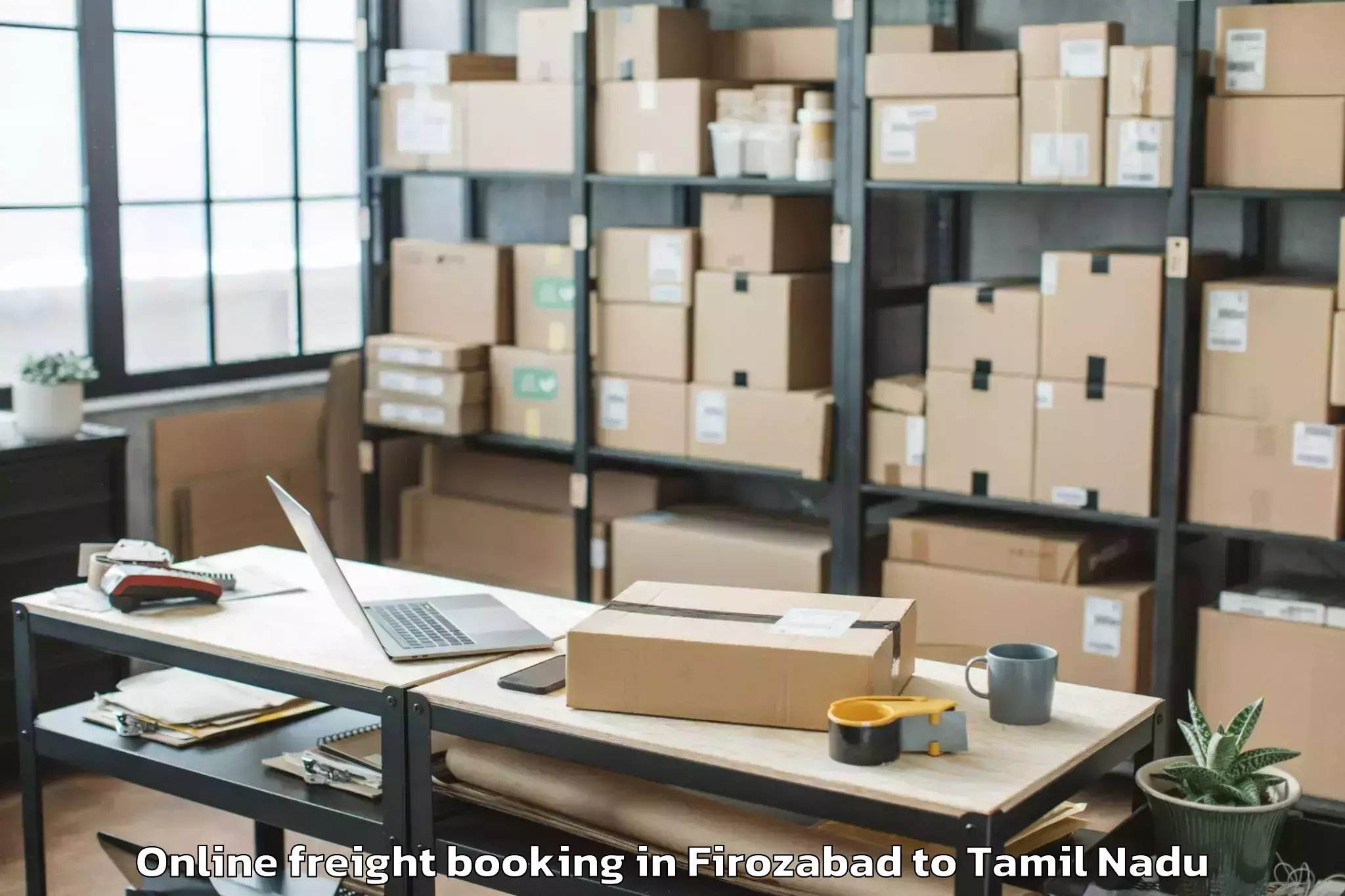 Book Your Firozabad to Manalurpettai Online Freight Booking Today